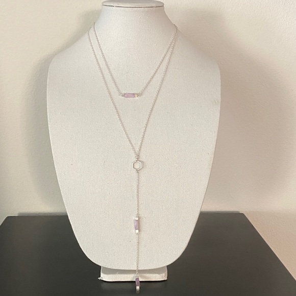 Time and Tru  Amethyst & Silver Layered Necklace - Picture 1 of 9